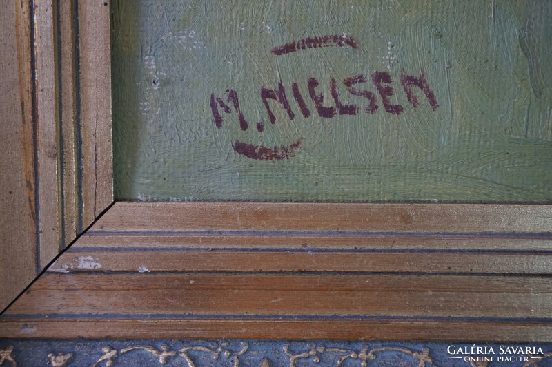M. Nielsen: mezei tájkép (aláírt, ismeretlen festő, eredeti cím ismeretlen)