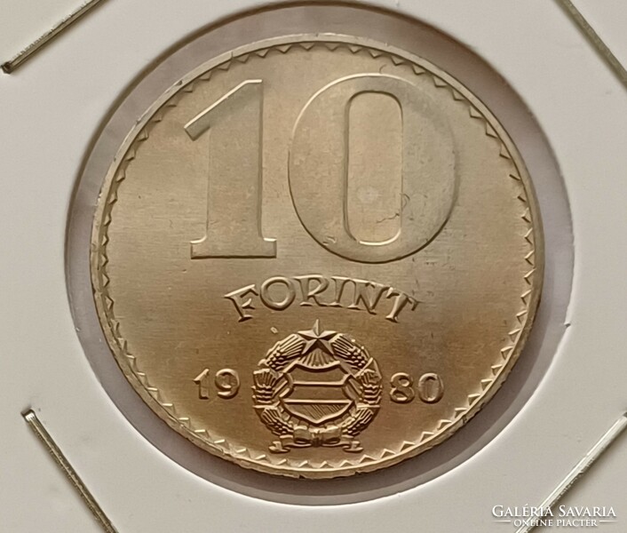 10 Forint 1980 Unc, fóliás forgalmi sorból bontva.
