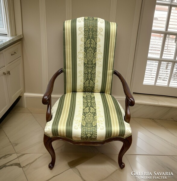 Antique style hardwood frame armchair