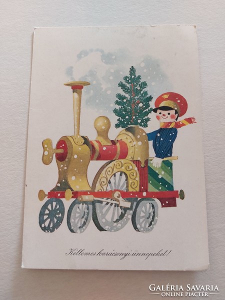 Retro karácsonyi képeslap 1980