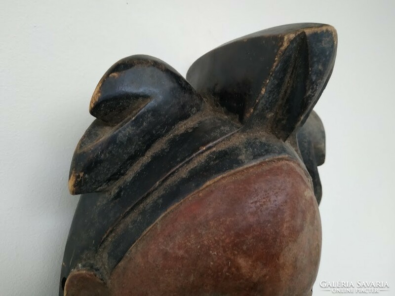 Antique African mask Wuvi ethnic group Congo African mask drum 14 8233