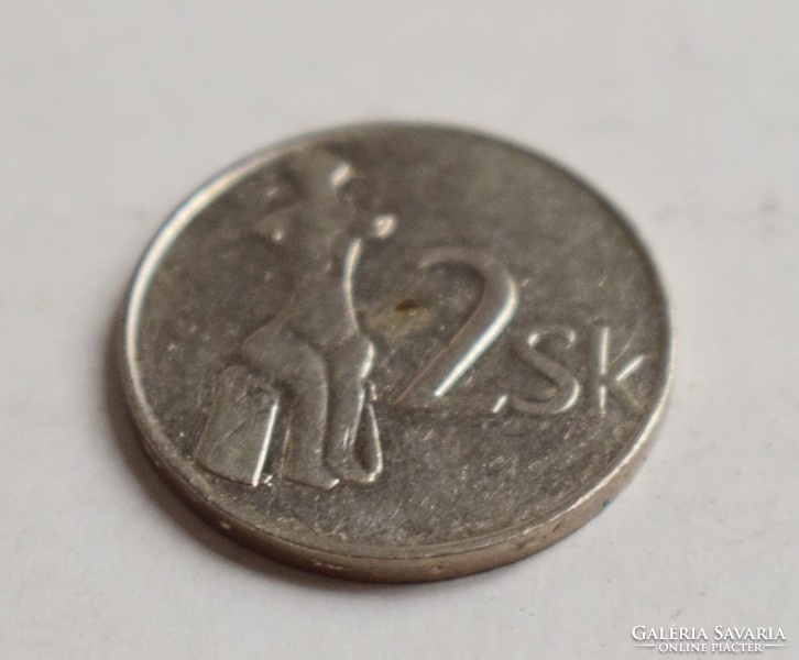 Szlovákia 2 korona , 1993 , pénz , érme