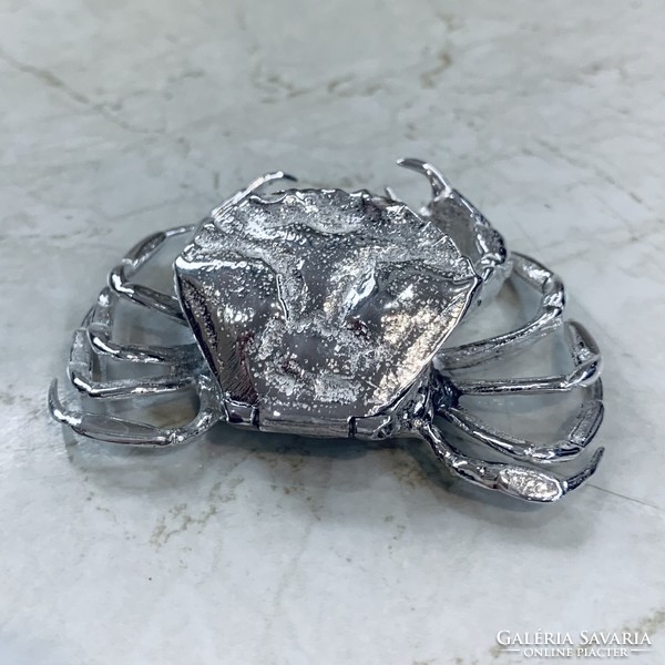 800 silver crab figurine, with Hungarian hallmark, video available