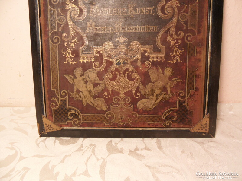 Modern art iii. Meister-holzschitten book cover in a frame (woven on wooden frame)