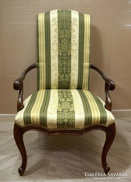 Antique style hardwood frame armchair