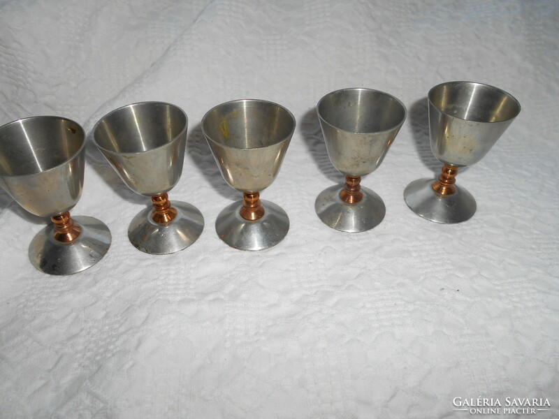 5 metal (alpaca-copper) stemmed glasses for short drinks