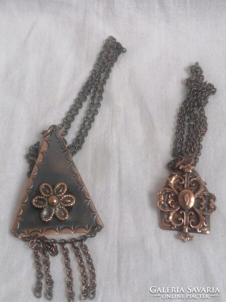 2 pieces of marked applied art necklace