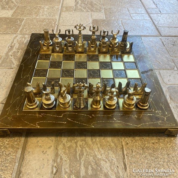 Gyönyörű réz sakk készlet