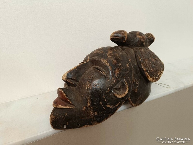 Antique African mask Yoruba ethnic group Niger 940 drum 52 7903