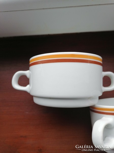 Alföldi orange-brown striped soup cups