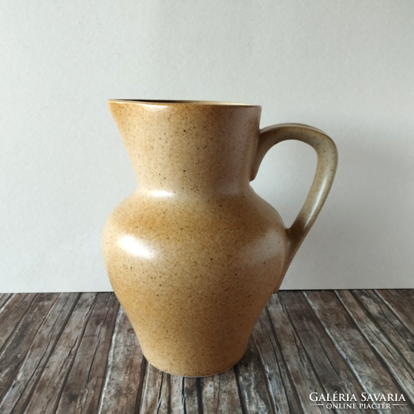 Old granite kispest stoneware jug, spout