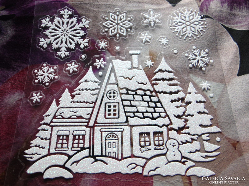 Csillámos dekor matrica - karácsonyi hangulatú