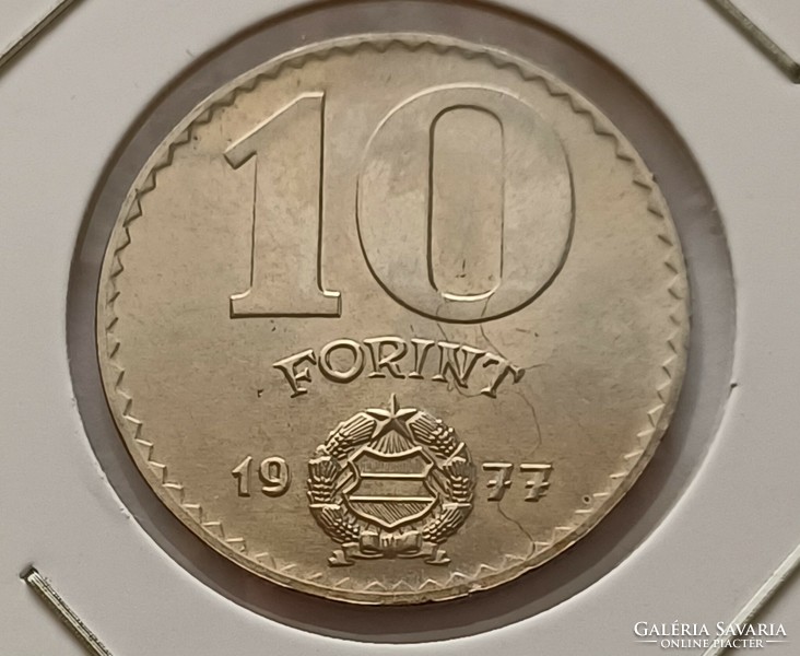10 Forint 1977 Unc, fóliás forgalmi sorból bontva.
