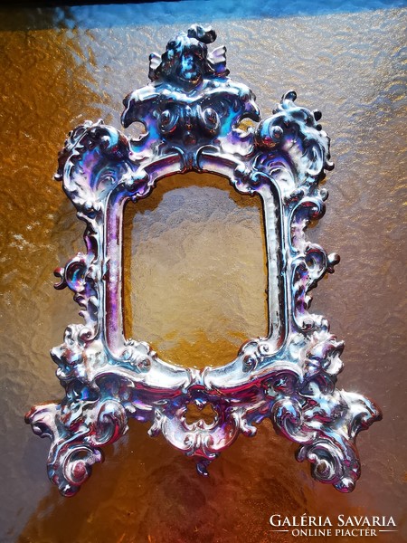 Antique putty cast iron picture frame