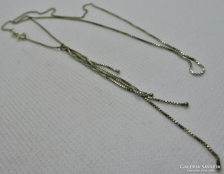 Very elegant thin shiny silver necklaces