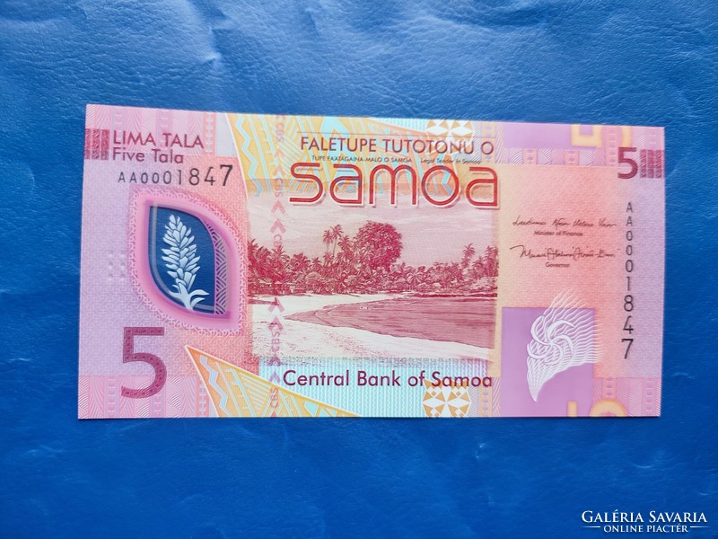 SZAMOA 5 TALA / FIVE TALA / LIMA TALA 2023 (ND) BANK! RITKA! UNC! ALACSONY SORSZÁM!