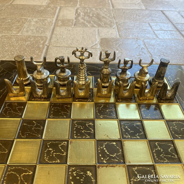 Gyönyörű réz sakk készlet