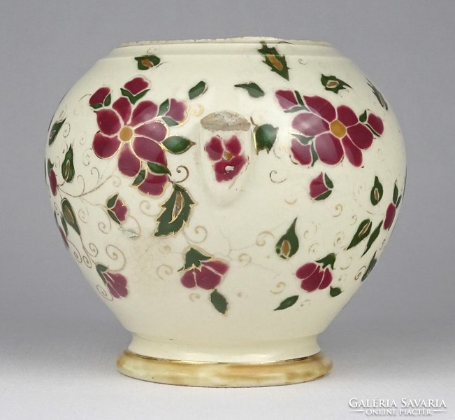 1Q529 Antik jelzett Zsolnay fajansz váza torzó ~1880
