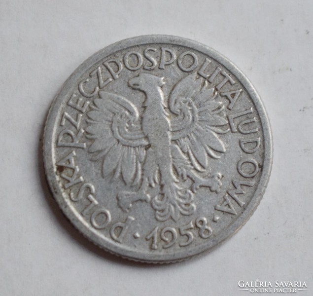 Lengyelország 2 Zloti , 1958 , pénz , érme