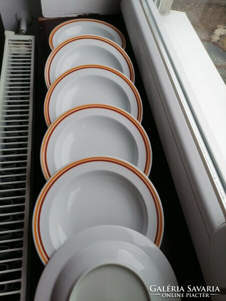 Alföldi retro, barna narancssárga csíkos tányérok