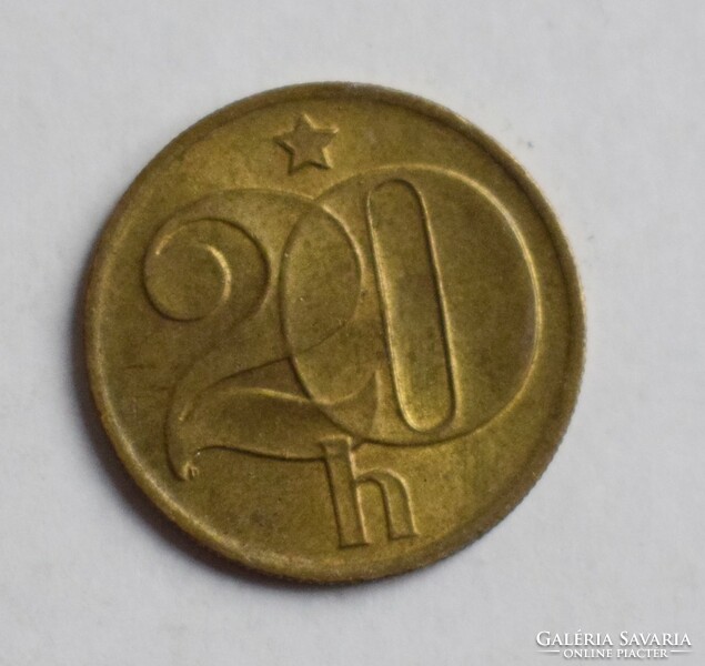 Csehszlovákia 20 heller , 1976 , pénz , érme