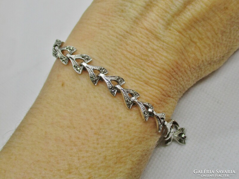 Special antique handcrafted silver bracelet with marcasite