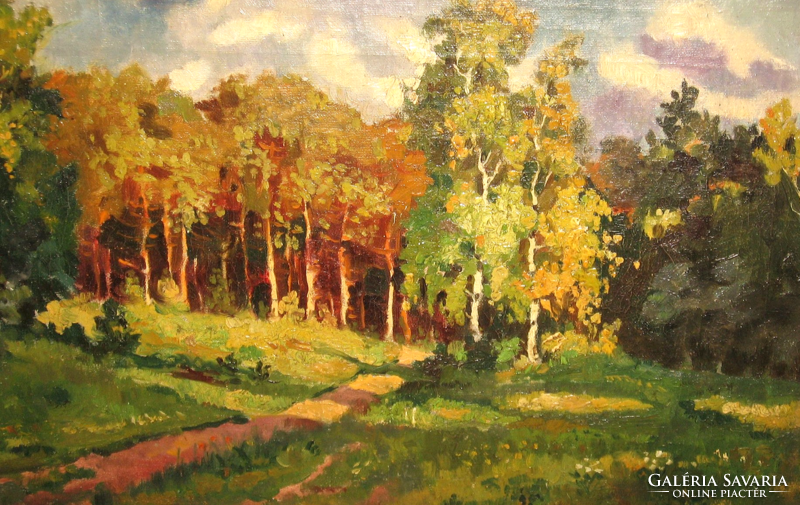 Wonderful, guaranteed original István Boldizsár /1897-1984/ picture: colored leaves