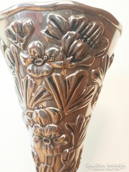 Art Nouveau style silver-plated vase