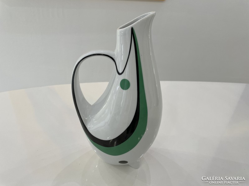 Zsolnay porcelain jug vase cat vase designed by András Sinkó modern retro mid century
