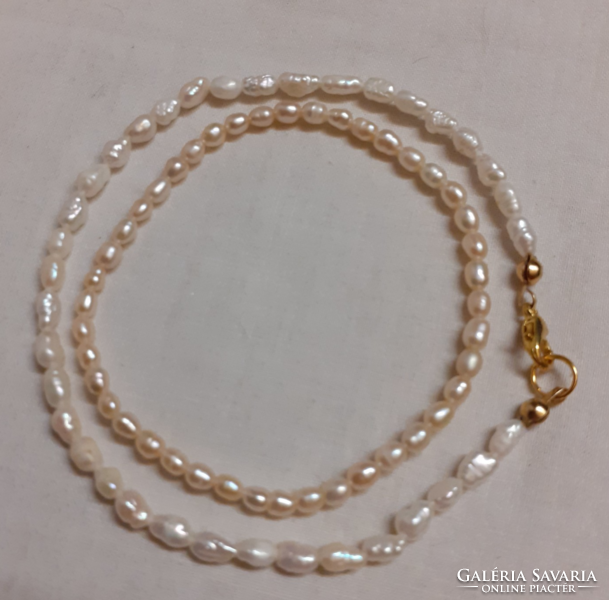 Cultured pearl anklet and rubber bracelet in one