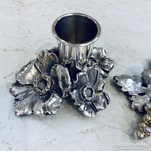 925-ös ezüst gyertyatartó pár, fémjellel ellátva, videó elérhető