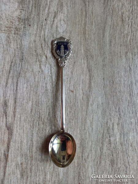 Gorgeous old silver coffee spoon iv. (10.5X2.2 cm, 8 grams)