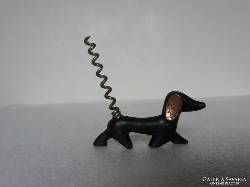 Retro bronze dachshund corkscrew