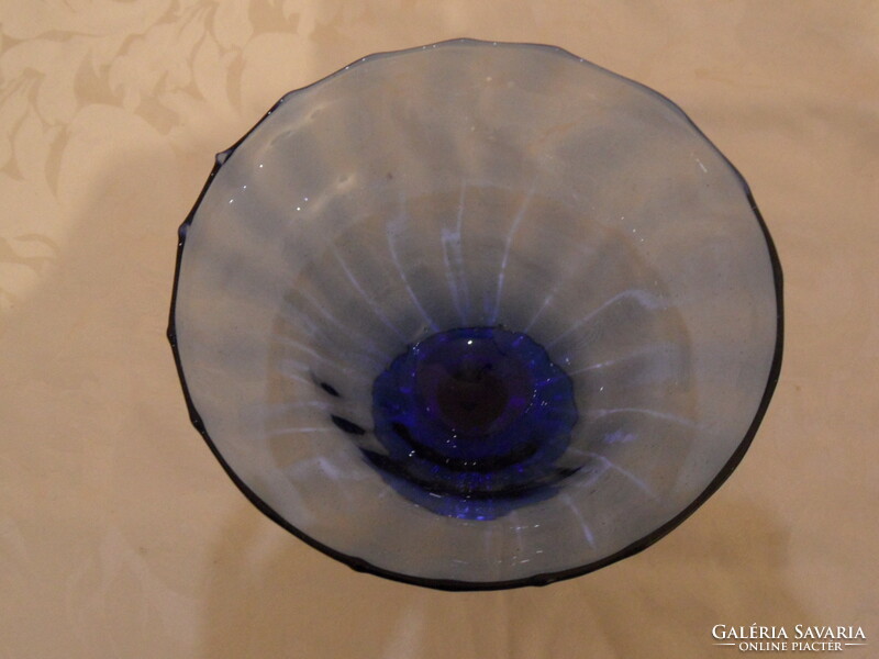 Blue glass base bowl, offering