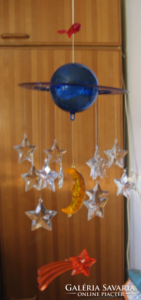 Ikea vimsig children's room hanging ornament, moon, stars, Saturn, spaceship by hans blomquist