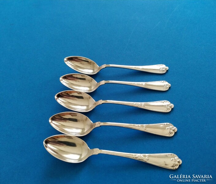 5 silver baroque mocha spoons