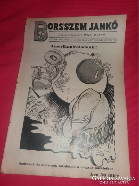 Antique Borszem Jankó public life political humor satirical weekly newspaper 1928 / issues 13-23 11 in one