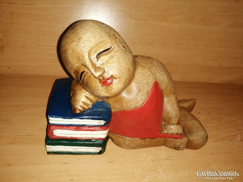Old wooden Buddha bookend
