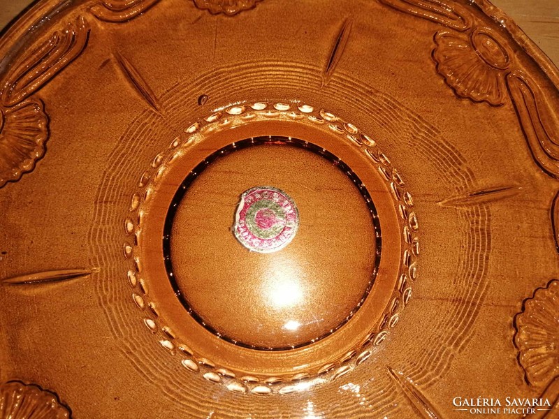 Amber glass dessert cookie plate set - dia. 15 cm (2p)