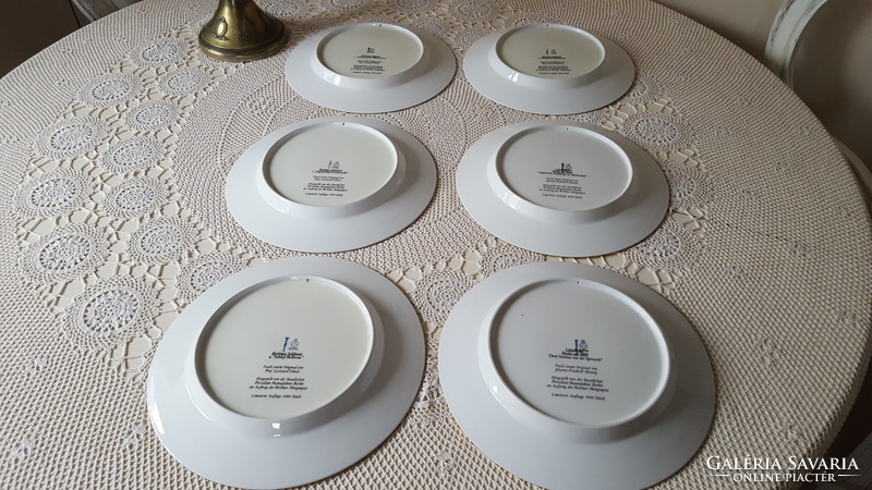 6 Pcs. Kpm limited edition porcelain wall plate, decorative plate