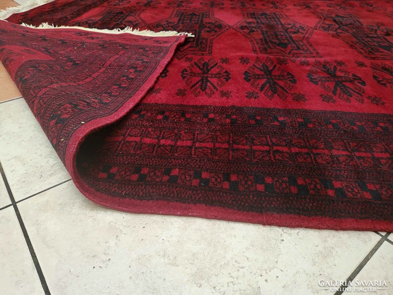 Pakisztáni yamud kézi csomózású 190x270cm gyapjú perzsa szőnyeg BFZ552