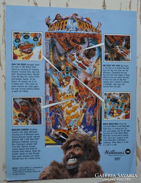 Pinball flyer Williams "White Water" flipper reklám prospektus