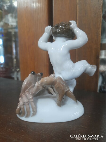 German, Germany Rosenthal putto-crab porcelain figurine. 11 Cm.