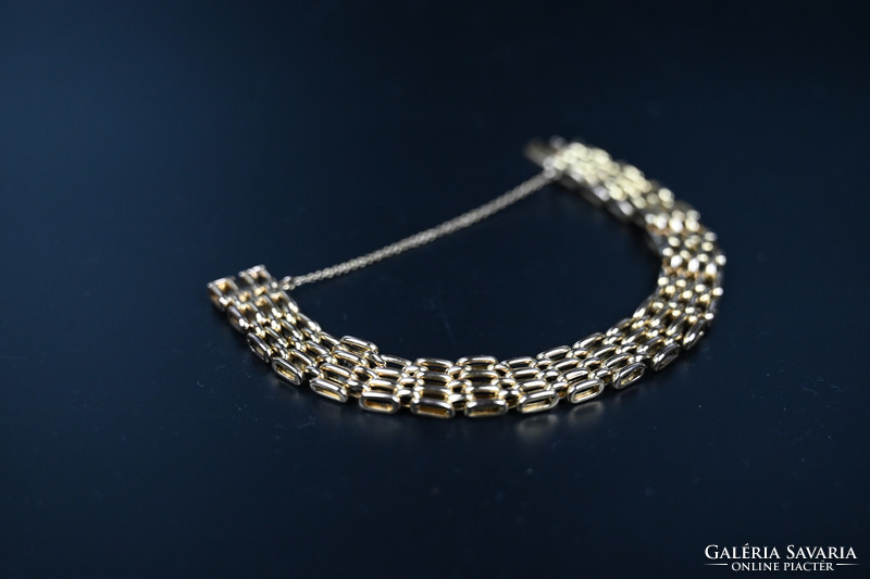 Wonderful art deco monarchy 14k gold bracelet