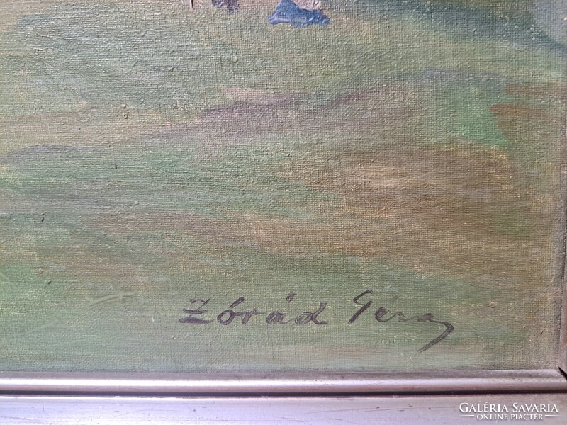 Zórád gauze landscape (oil, canvas) in a frame - a trip in nature