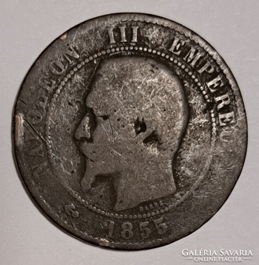 1855. Emperor Napoleon III (1852 - 1870) 5 centimes (185)