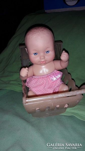 Retro vinyl stroller and cradle toy set with a quality serial numbered doll as shown in the pictures