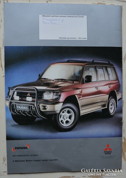 Mitsubishi pajero original accessories brochure in Hungarian