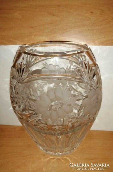 Ritka antik metszett üveg váza - 21 cm (4/d)