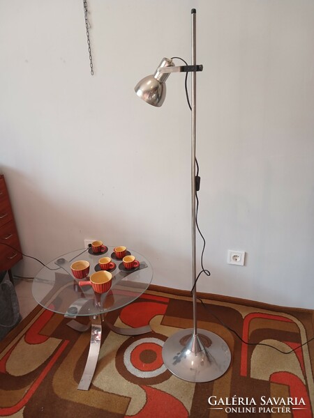 Retro Hungarian nickel-plated floor lamp